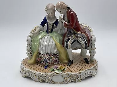 Buy Capodimonte Porcelain VTG Victorian Courting Couple On Bench Figurine • 75.90£