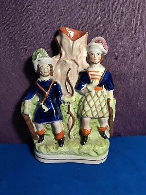 Buy Antique 19thc Staffordshire Pottery  Figurine Of Highlanders Spill  Vase • 24.99£