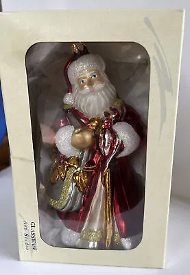 Buy Glassware Art Studio Christmas Santa Ornament Blown Glass Hand Painted ~ Poland • 33.57£