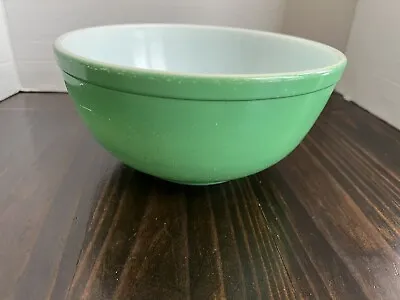Buy Early Pyrex Green Nesting Mixing Bowl 1940s Vintage 2 1/2 Qt. RARE TRADEMARK • 77.13£