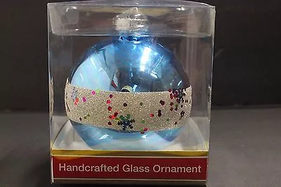 Buy 4  Shiny Brite Glass Christmas Ornament Ball HANDCRAFTED BL • 18.01£