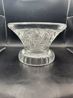 Buy Outstanding Very Heavy Crystal Clear Footed Bowl - Unknown Maker • 14.96£