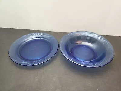 Buy PYREX Festiva Swirl Cobalt Blue USA 7.5  Salad Plate & 7.5  Cereal Bowl • 5.74£