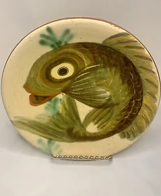 Buy Hand Painted Puigdemont SPANISH Pottery REDWARE FISH Plate MID CENTURY MODERN • 42.54£