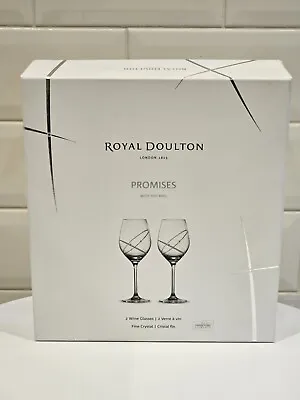 Buy Royal Doulton Promises Set Of 2 Wine Glasses - Crystals From Swarovski • 39.99£
