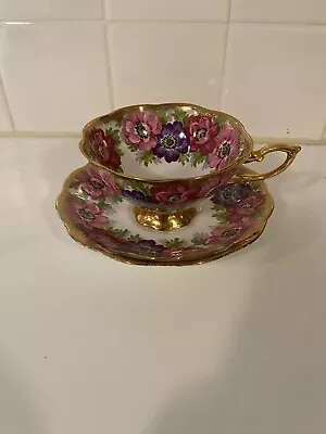 Buy Royal Standard Carmen Tea Cup And Saucer Floral Gold Gilt Fine Bone China • 35.99£