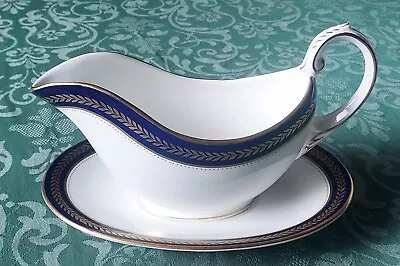 Buy Coalport 'Blue Wheat' Gravy Boat And Saucer - Immaculate • 23£
