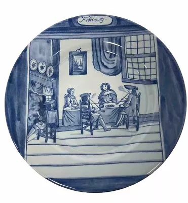 Buy Delft Holland Metropolitan Museum Of Art Months Of Year Plate-FEBRUARY-1st Ed • 66.36£