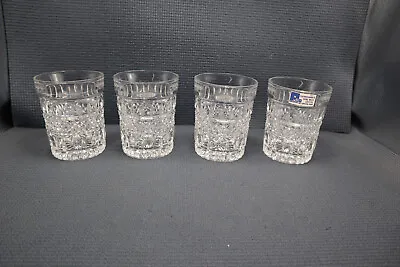 Buy American Cut Crystal Corp.  4 Heavy Cut Double Old Fashioned Glasses 4 1/4  T • 47.26£