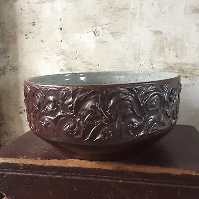 Buy Large Studio Pottery Fruit Bowl With Brutalist Exterior Glaze • 22£