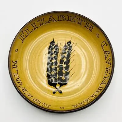 Buy John Brownhill Layham Pottery Yellow Suffolk Slipware Dish Cavendish Wheat Ears • 12.95£