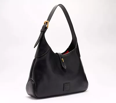 Buy Dooney & Bourke Florentine Leather Crescent Hobo Hand Bag Black New • 156.53£