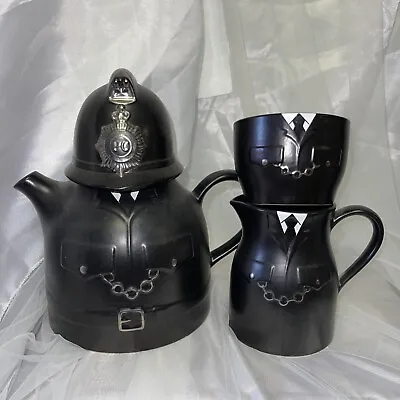 Buy Vintage Carlton Ware Teapot RARE BOBBY POLICE  England W Creamer Sugar • 33.78£