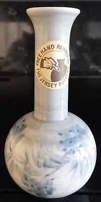 Buy Jersey Pottery Vintage Ceramic Single Flower Bud Vase 11cm Free Hand Painted Vgc • 8.50£