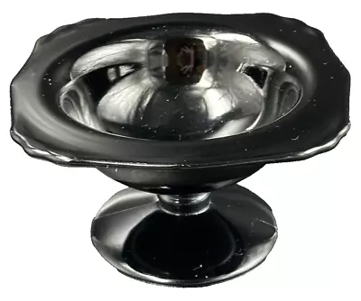 Buy Black Amethyst Glass Candy Dish On Pedestal With Scalloped Edges 5.75 Inch Dish • 19.17£