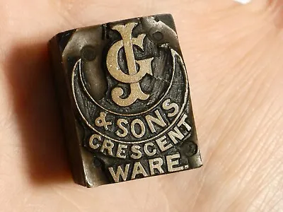 Buy GJ & Sons Crescent Ware GEORGE JONES Pottery Advert Printing Block #B409 • 51.75£