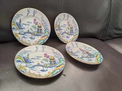 Buy Crown Staffordshire Chinese Willow Set Of Small Tea Plates 13cm • 19.99£