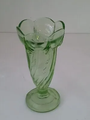 Buy Green Pressed Glass Tulip Vase 8  • 15£