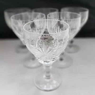 Buy ROYAL BRIERLEY CRYSTAL ' ELIZABETH' 6 X WINE  GLASSES • 45£
