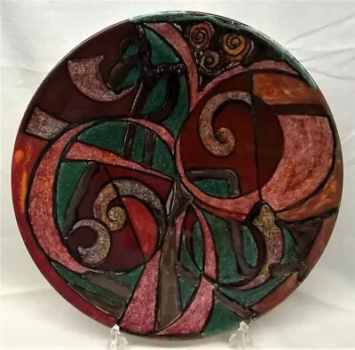 Buy POOLE POTTERY STUDIO UNIQUE ABSTRACT DESIGN 41cm CHARGER DISH By KAREN BROWN • 299.99£