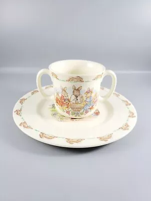 Buy Royal Doulton Bunnykins Child's Christening Cup And Plate English FineBone China • 13.48£