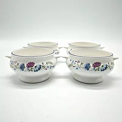 Buy Vintage Wood & Sons, BHS Priory Tableware X4 Floral Soup Bowls, Made In Britain • 15£