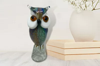 Buy Blown Glass Owl, Crystal Sculpture, Christmas Birthday Gift, Valentine Gift • 17.99£