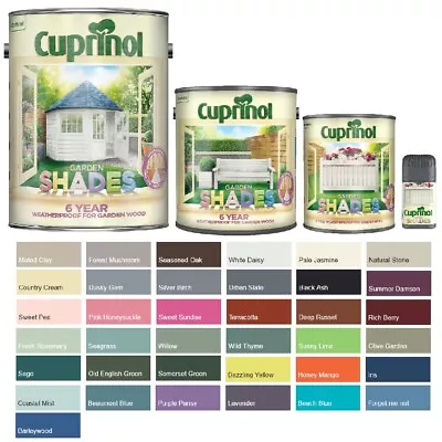 Buy Cuprinol Garden Shades Paint - Furniture Sheds Fences - All Colours And Sizes • 15.99£