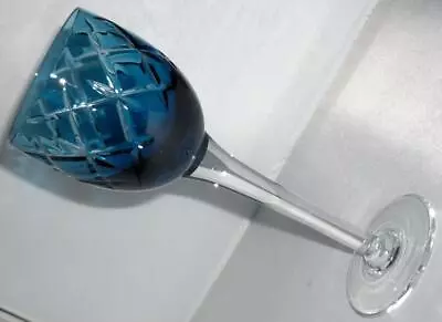 Buy VINTAGE CZECH BOHEMIAN BLUE CRYSTAL PORT LIQUOR LIQUEUR SPIRIT GLASS 15cm HIGH • 12.99£