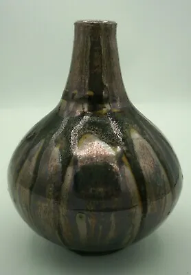 Buy MCM  Art Pottery Single Bloom Vase Iridescent Drip Glaze Signed Laszlo Steiner • 43.34£