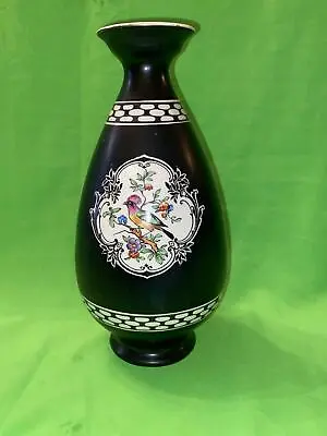 Buy Antique  Crown Ducal Ware Early A G R Bird  Black  Vase  • 24£