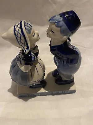 Buy Vintage Elesva Delft Blue Handpainted Boy And Girl Kissing Figure Holland • 10.98£