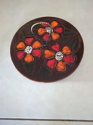 Buy Vintage French Vallauris Serving  Cheese Platter Floral Retro MCM Design • 19£