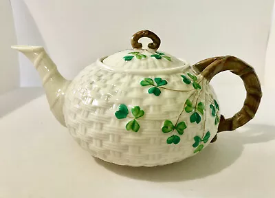 Buy Vintage Irish Belleek Teapot, Shamrocks, 6 Cup, 1926-1946 • 42.68£