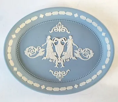 Buy Wedgwood Blue Jasperware Plate Oval Tray • 85£