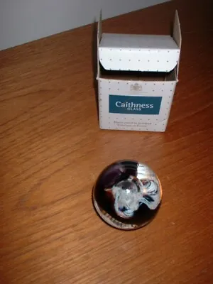 Buy Caithness Boxed Small Glass Black Moon Crystal Paperweight Etched On Base • 4.99£