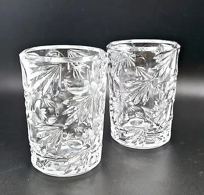 Buy Czech Crystal Vases Clear Set Of 2 4 1/2  Coin & Fan Leaded Pressed Crystal • 27.01£