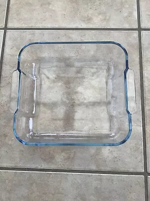 Buy Glass Pyrex Dish. Clear. Handles. 9 Inch By 8.25 Inch. 6 Inch Deep. • 2£