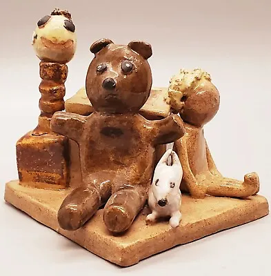 Buy Handmade Pottery Clay Children's Toybox Figurine Bear Doll Jack In The Box Dog • 12.52£