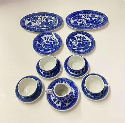 Buy Children's Miniature Blue Willow China 14 Pieces Made In Japan Vintage • 47.49£