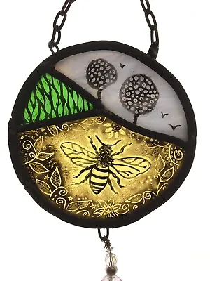 Buy Small Stained Glass Panel/window Light Catcher With Bee. • 58£