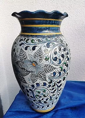 Buy Imposing Floor? Caltagirone Ceramic Italian Majolica Vase 43 Cm • 153.93£