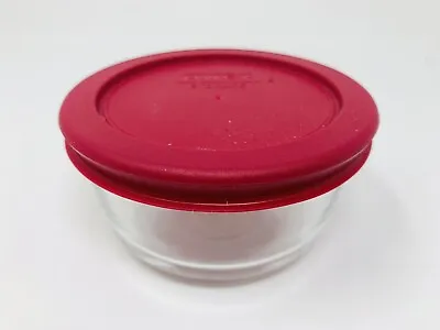 Buy PYREX *1-Cup Glass Bowl* & Red Plastic Lid, Round Food Storage 3.75 Dia X 1.75 H • 11.29£