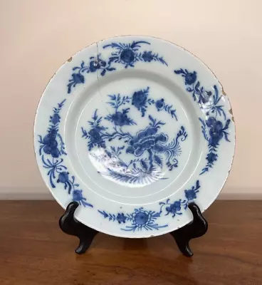 Buy 18th Century English Blue & White Delftware Plate - 23cm • 60£