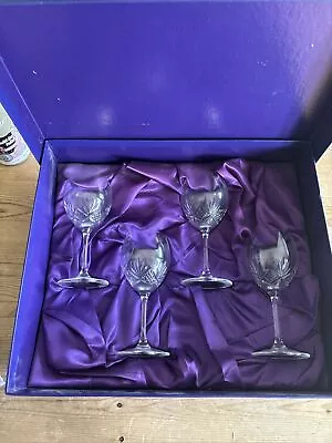 Buy Set Of 4 Edinburgh Lead Crystal Wine Glasses In Box • 10£