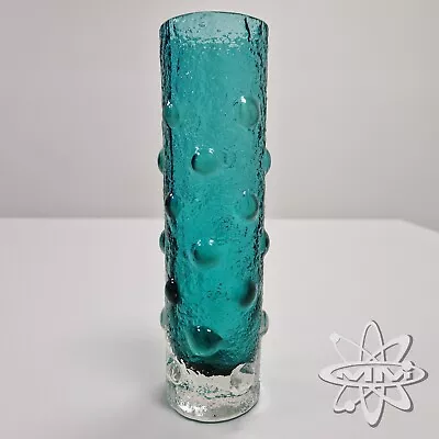 Buy RIIHIMAKI TAMARA ALADIN VINTAGE FINNISH NOBBLY PRESSED GLASS VASE - BLUE - 18cm  • 40£