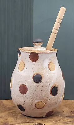 Buy Studio Art Pottery Sally Rowles Hand Painted Bees Honey Pot Makers Mark Dipper** • 16.99£