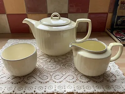 Buy Poole Pottery  Cresta Cream  Teapot, Sugar Bowl And Milk Jug Set - VGC  Rare  • 28.99£