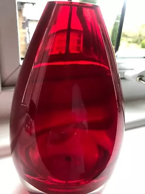 Buy Scandinavian High Quality Ruby Red Vase VGC • 10£