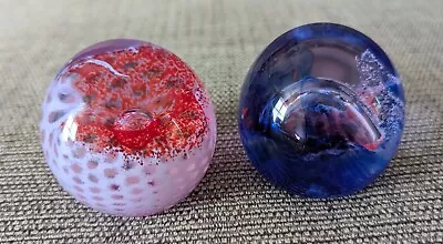 Buy Pair Of Mini Caithness Glass Paperweights: Lacemaker And Millennium Miniature • 8£